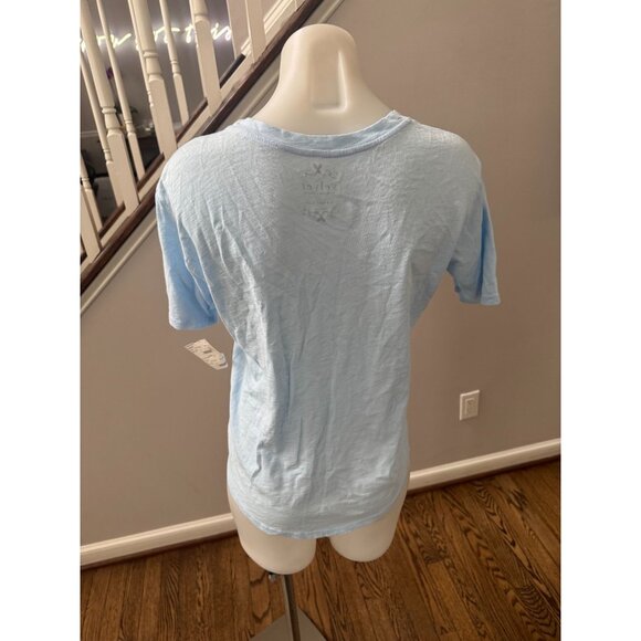 NWT Velvet by Graham & Spencer Short Sleeve Slub Tee Capri Blue Size XS - Picture 3 of 3